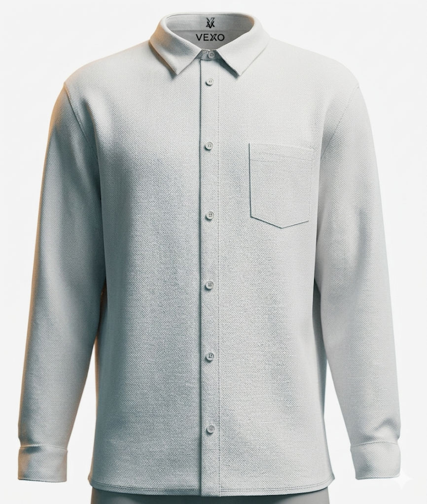 Camisa de Algodón Premium con Estampado Completo y Bolsillo para Hombre