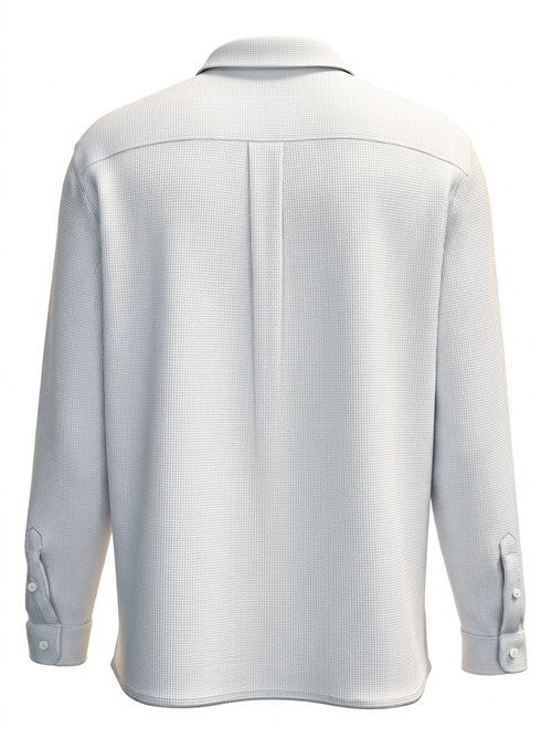 Camisa de Algodón Premium con Estampado Completo y Bolsillo para Hombre