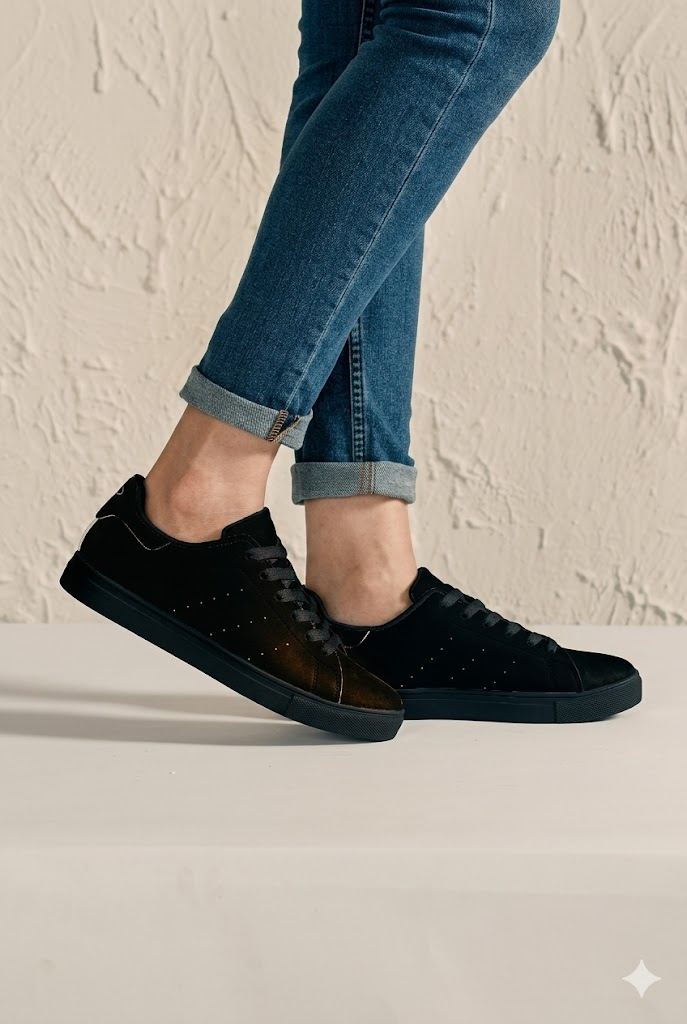 Zapatillas de Cuero Classic Low-Top - Negro