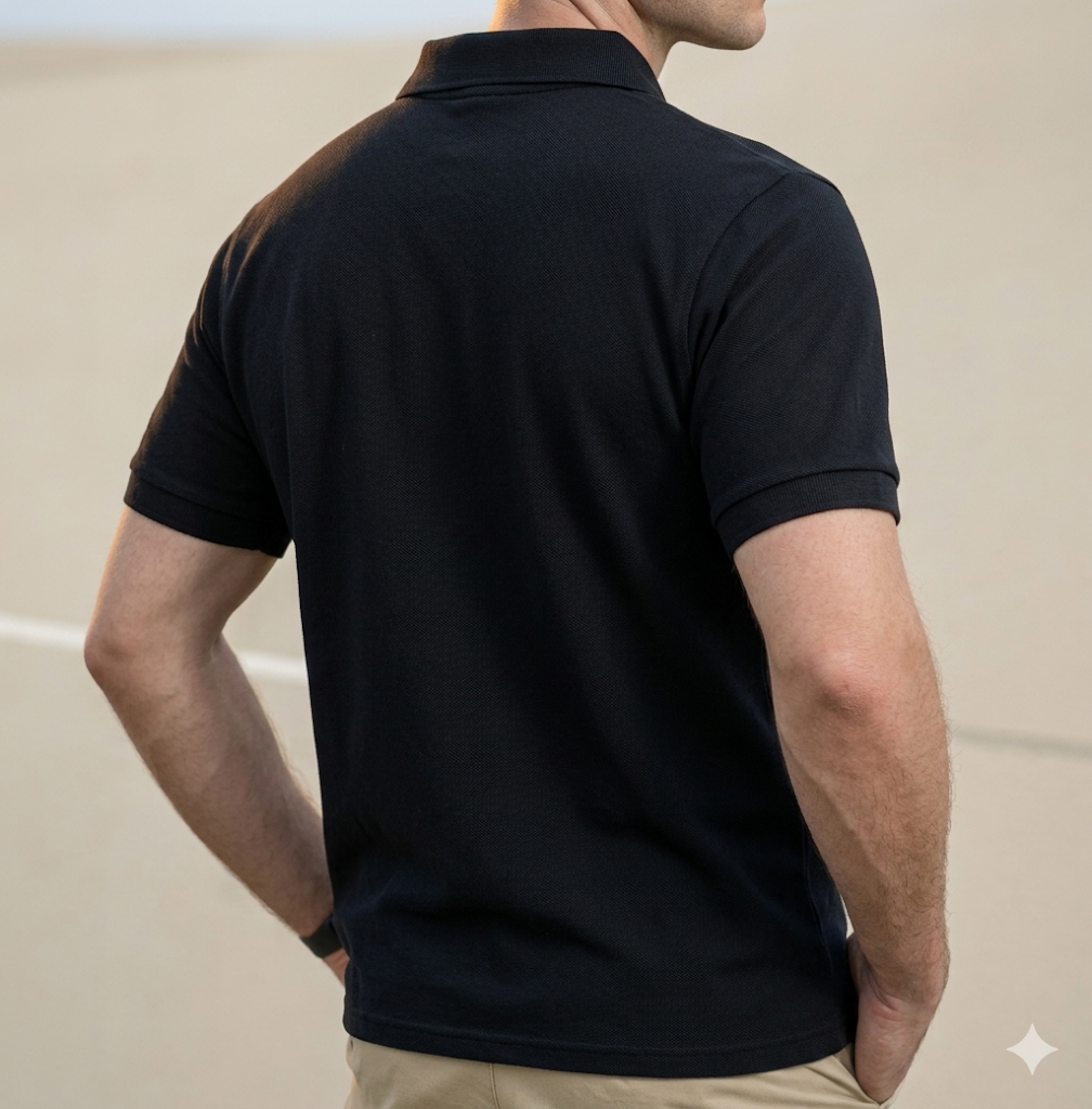 Polo de Hombre con Manga Corta y Cuello de Cremallera