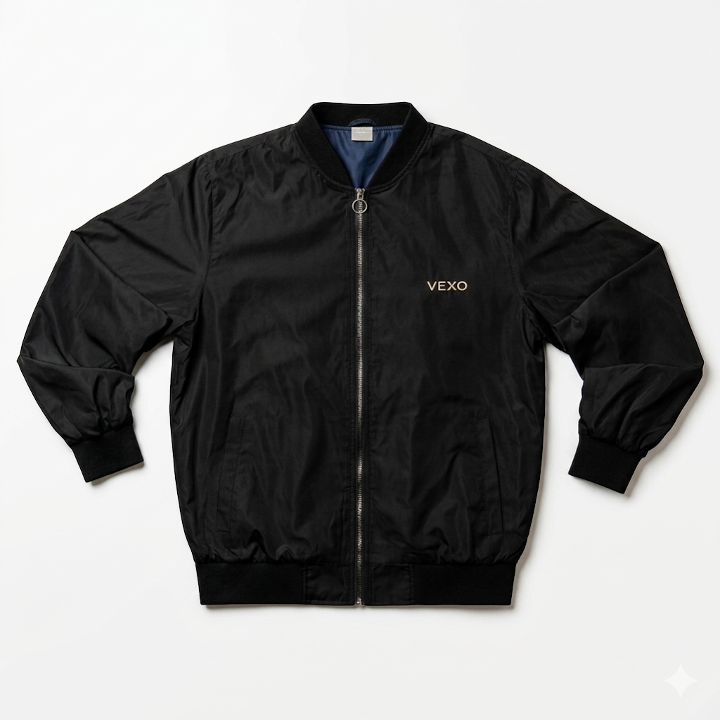 Chaqueta Bomber para Hombre | Diseño Minimalista Negro y Ligero
