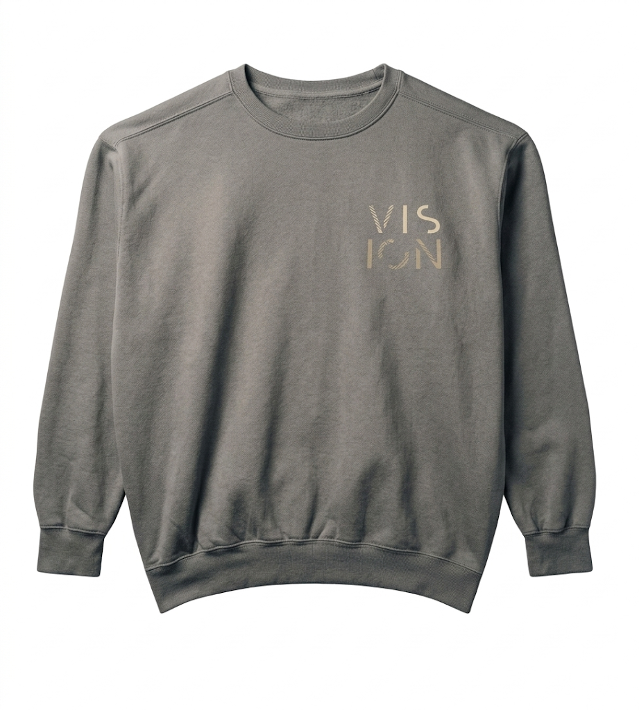Sudadera Minimalista con Logo 'VISION' Bordado en Oro