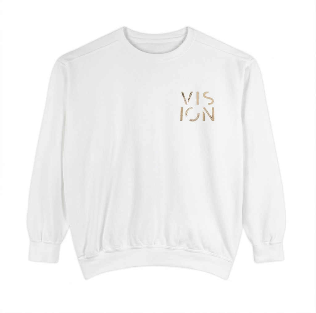 Sudadera Minimalista con Logo 'VISION' Bordado en Oro